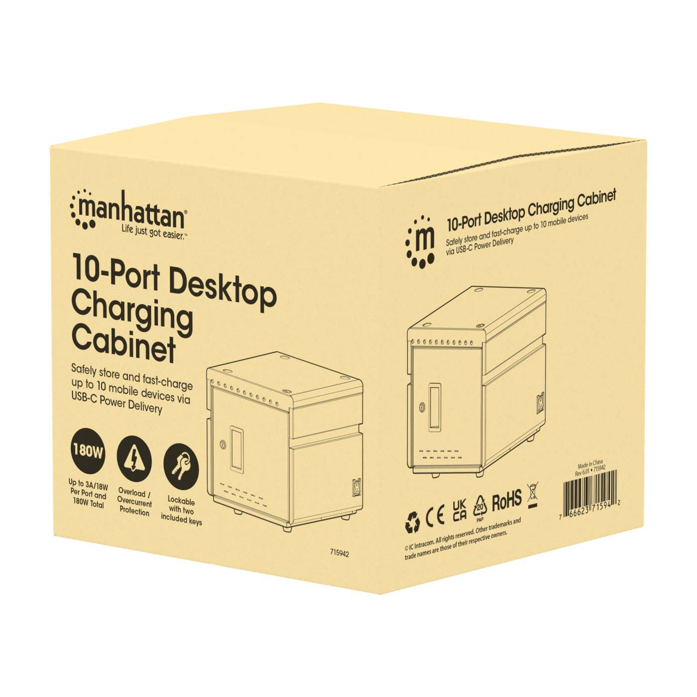 Gabinete profesional de carga con 10 puertos USB-C - 180 W Packaging Image 2