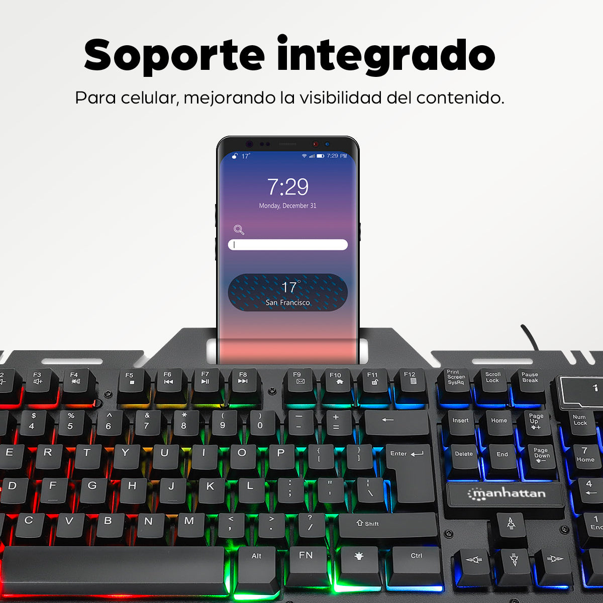 Teclado Gaming LED con pánel metálico para celular