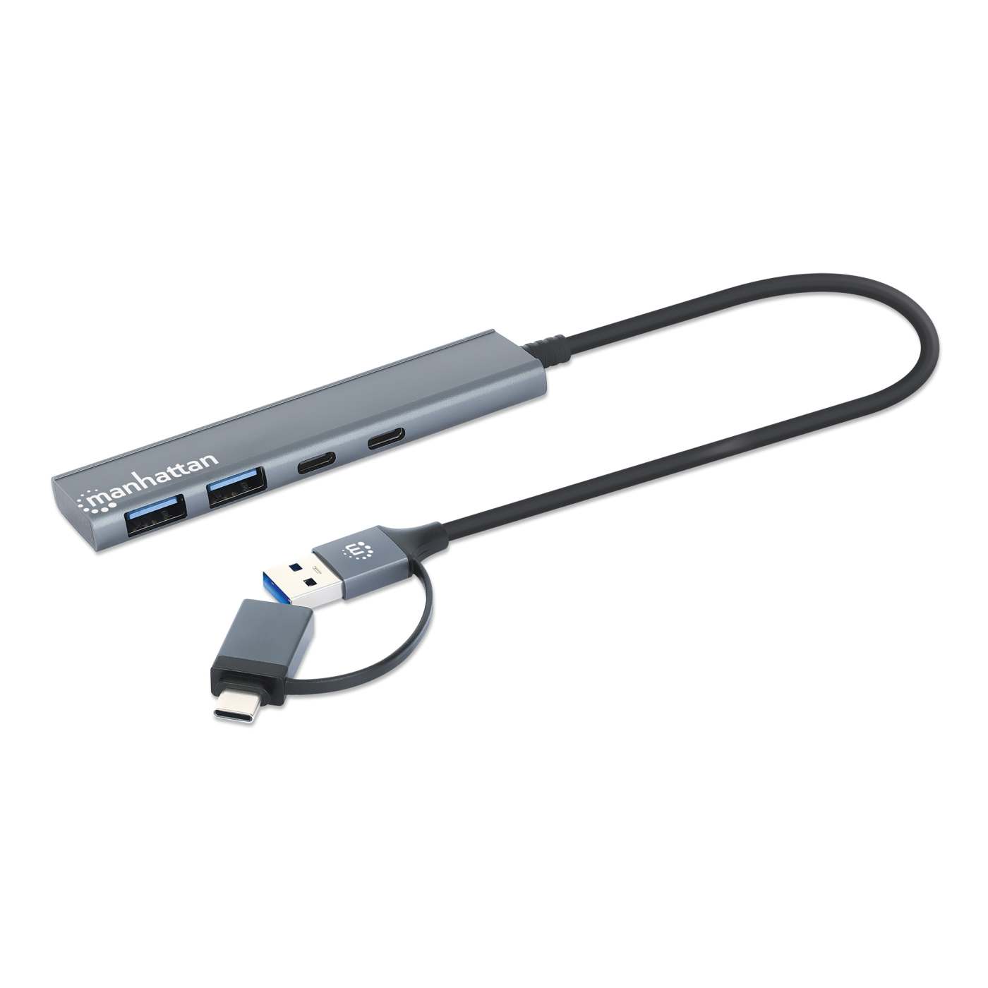 Hub de 4 puertos USB 3.2, 2 USB-A y 2 USB-C, conector adaptable de USB-A a USB-C Image 3