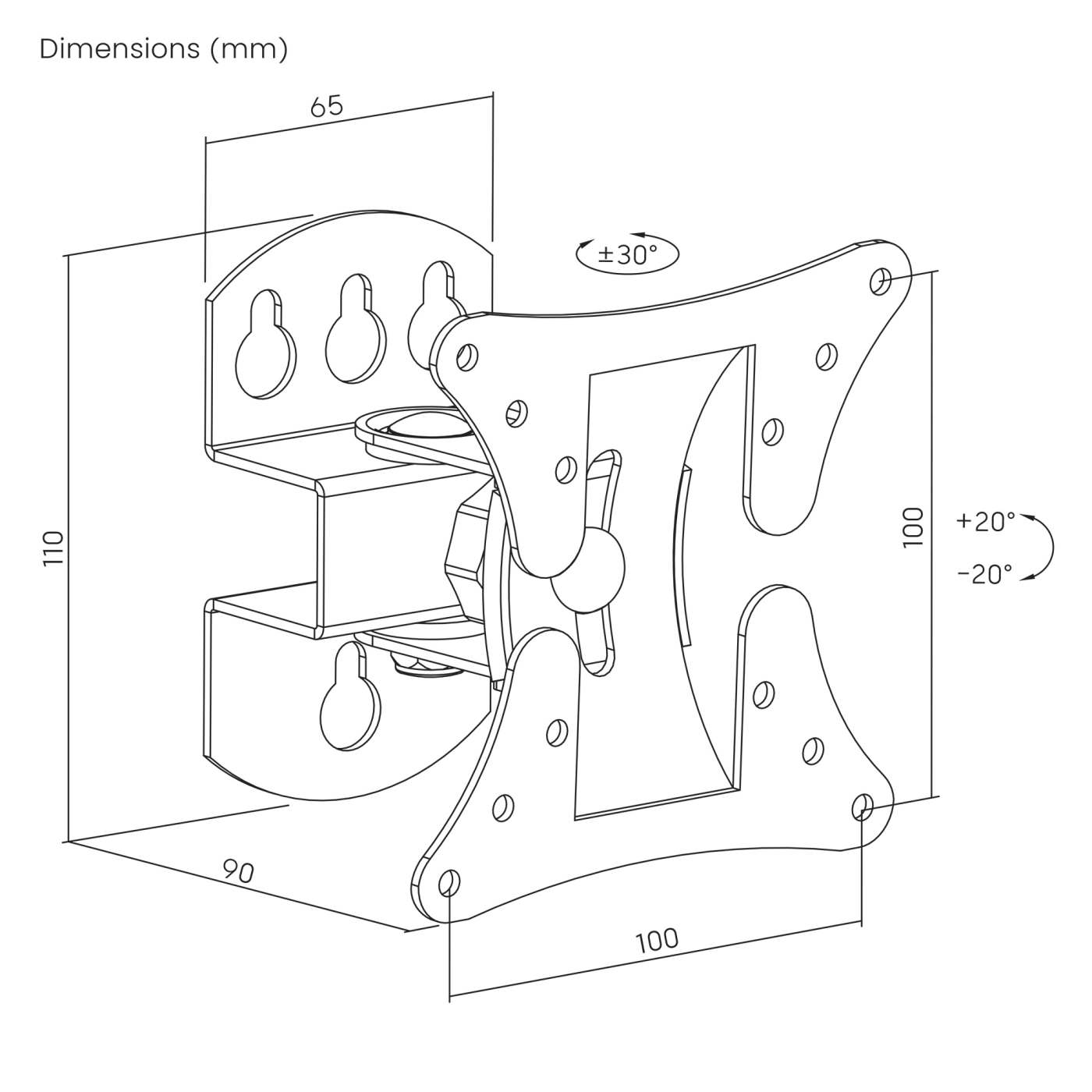 Soporte de pared con pivote para pantalla de 13" a 32" Image 11