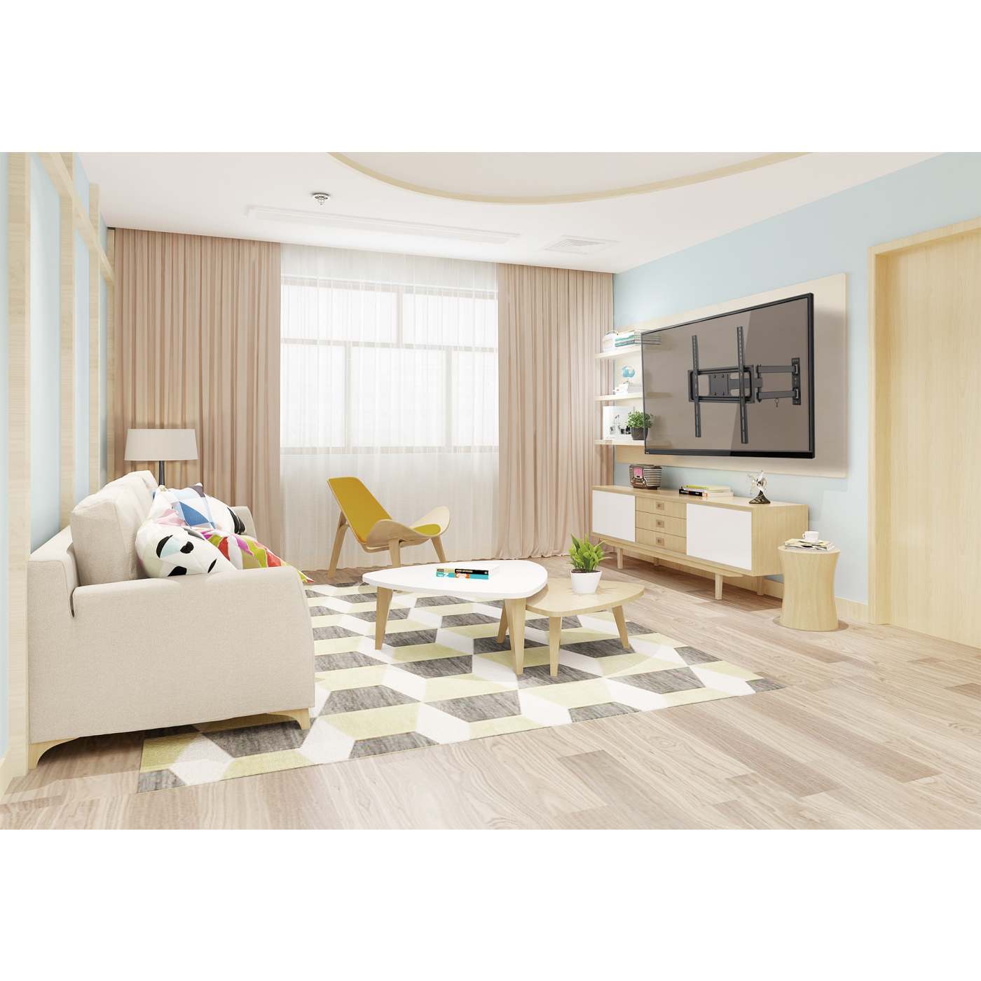 Soporte para TV, de pared, movimiento articulado, pantallas curvas o planas de 32" a 55" de máximo 35 kg Image 10