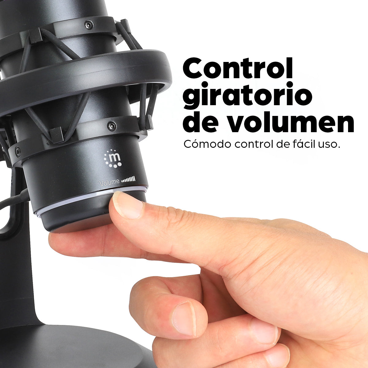 Micrófono de condensador USB con LED RGB y cancelación de ruido