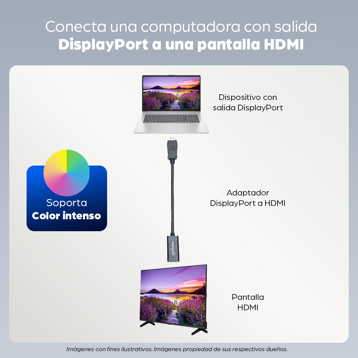 Adaptador DisplayPort a HDMI pasivo 1080p