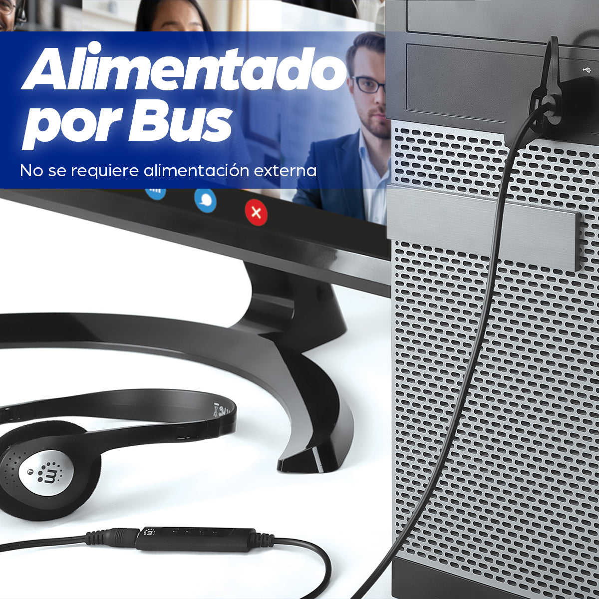 Cable adaptador auxiliar de audio estéreo 2 en 1 USB-C y USB-A a 3.5 mm
