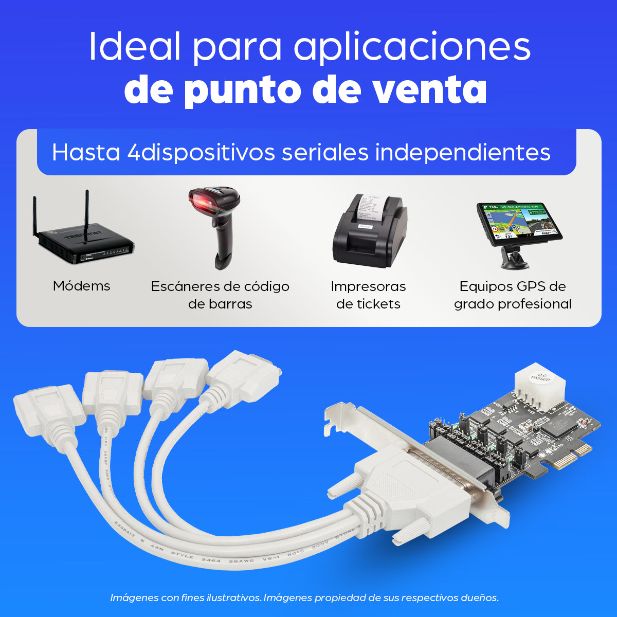 Tarjeta Serial PCI Express de 4 puertos