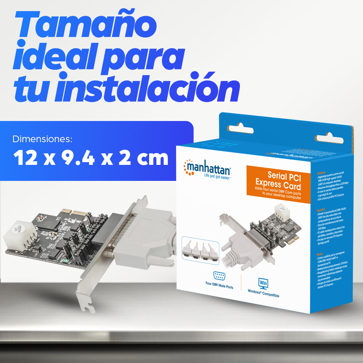 Tarjeta Serial PCI Express de 4 puertos