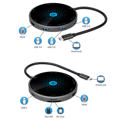 Docking USB-C con base de carga inalámbrica