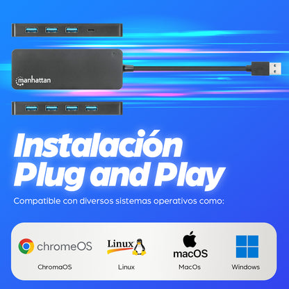 Hub USB con 7 puertos USB-A 3.2