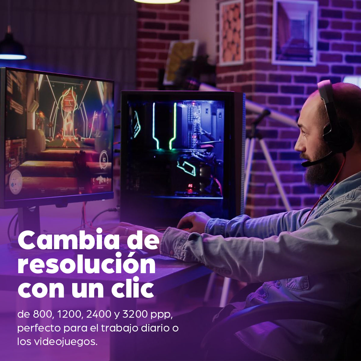 Mouse óptico Gaming LED con cable, iluminación RGB, 7 botones