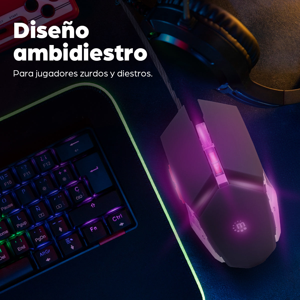 Mouse óptico Gaming LED con cable, iluminación RGB, 7 botones