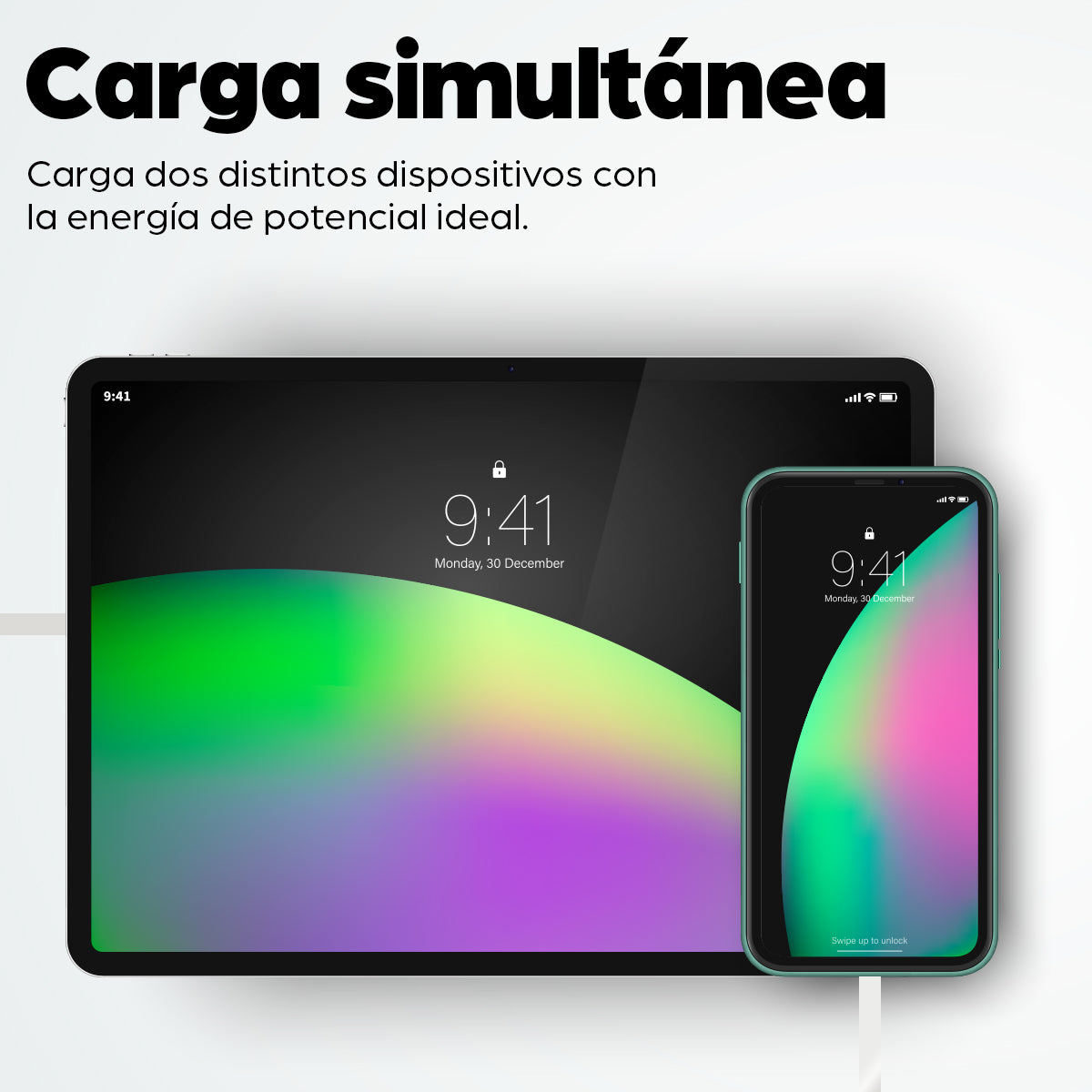 Cargador de energía PD con cable USB-C integrado – 60 W