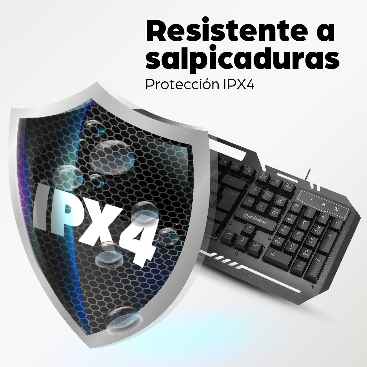 Teclado Gaming LED con pánel metálico para celular