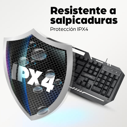 Teclado Gaming LED con pánel metálico para celular