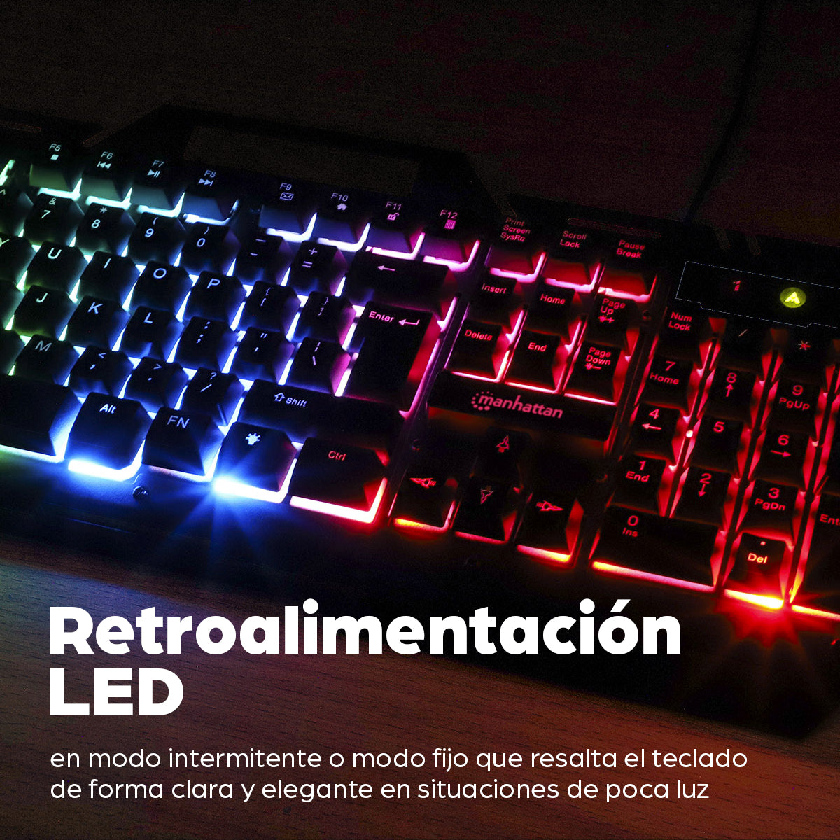Teclado Gaming LED con pánel metálico para celular
