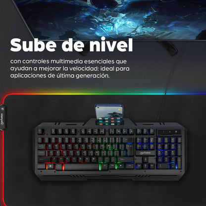 Teclado Gaming LED con pánel metálico para celular