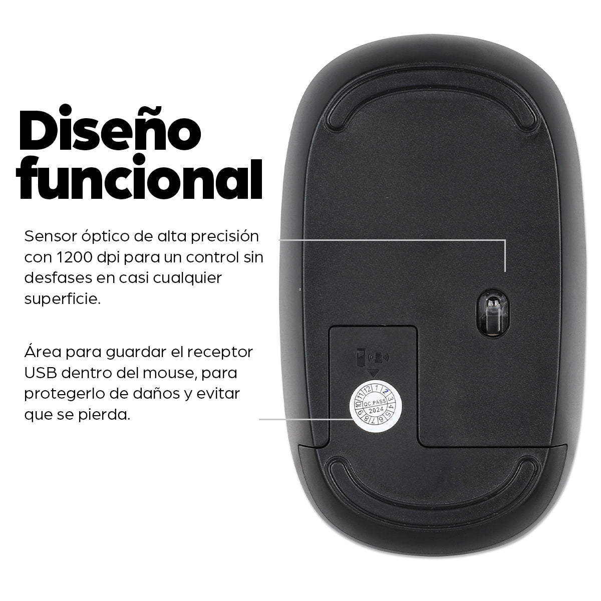 Mouse USB óptico inalámbrico MW3050