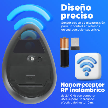 Mouse Ergonómico Vertical - Inalámbrico USB