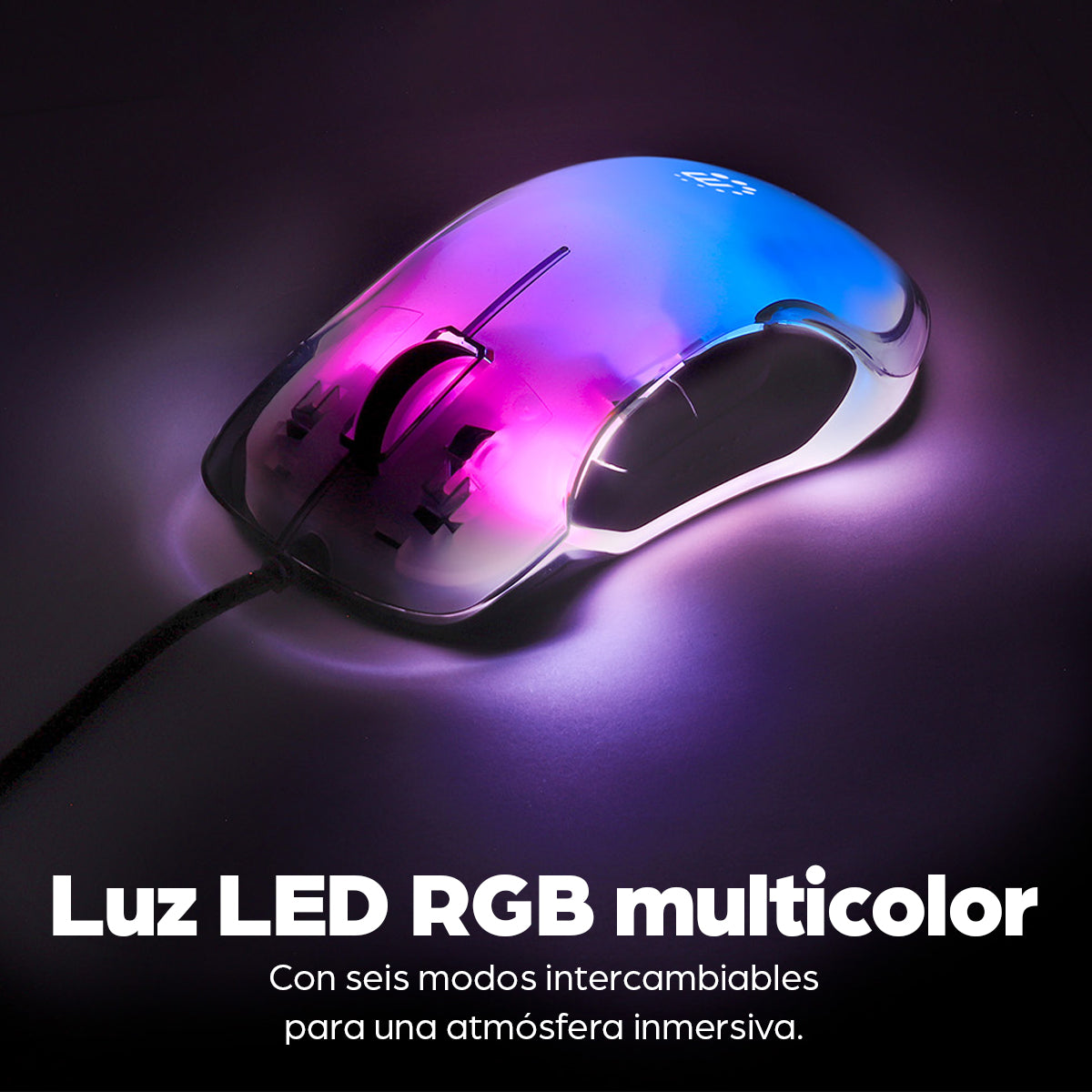 Mouse USB óptico con cable LED RGB