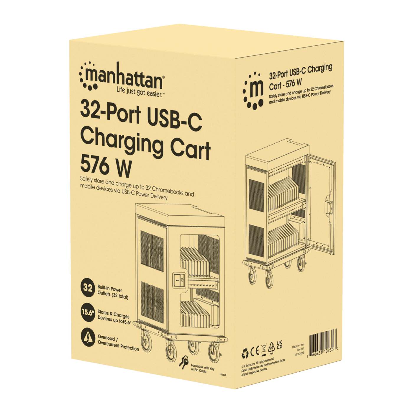 Carro de carga profesional con 32 puertos USB-C - 576 W Packaging Image 2
