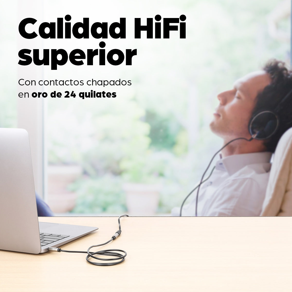 Extensión de Cable Auxiliar de Audio Estéreo