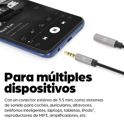 Extensión de Cable Auxiliar de Audio Estéreo