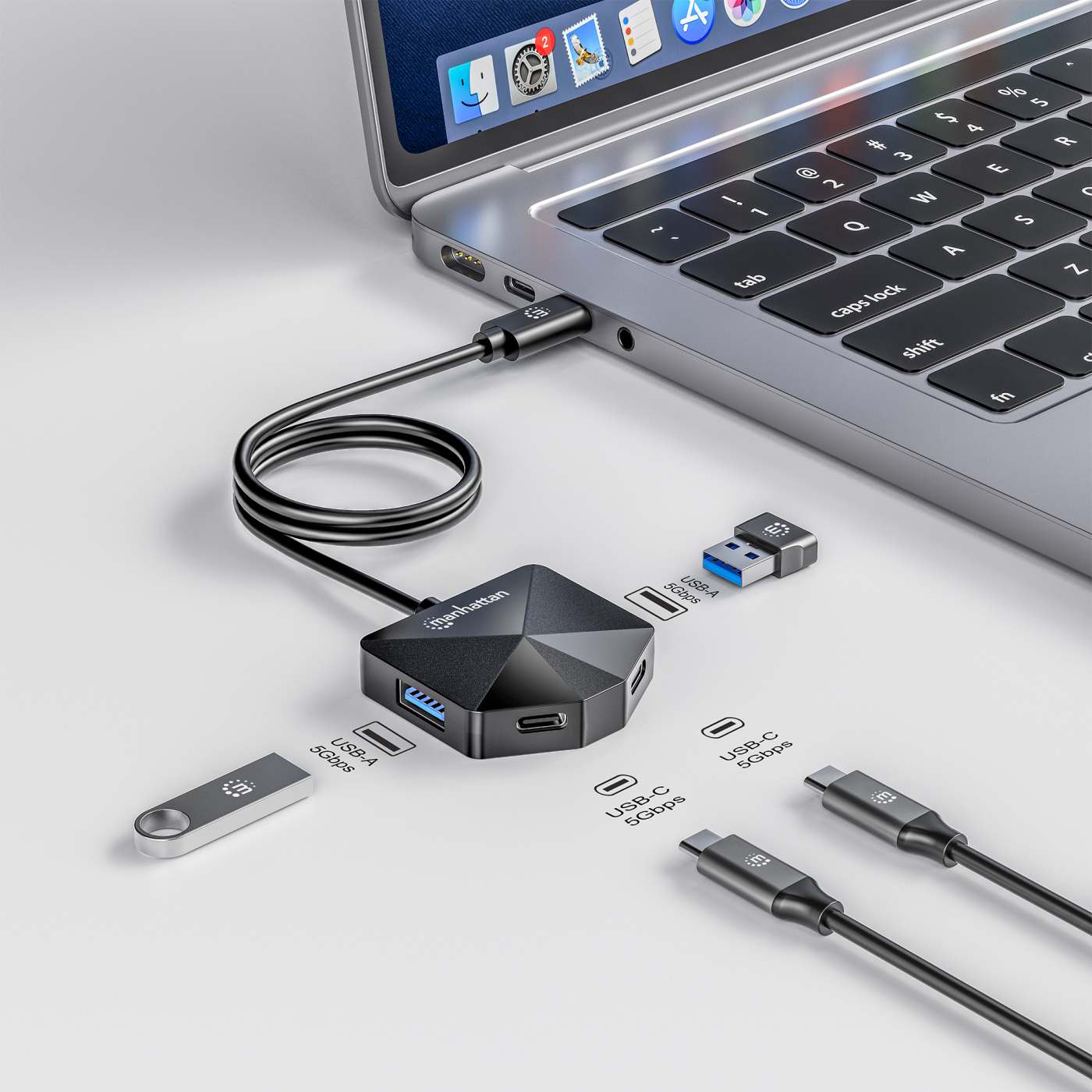 Hub USB-C/ A 3.2 con 4 puertos 2 USB-A y 2 USB-C Image 2