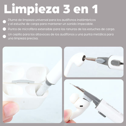 Pluma de limpieza para audífonos 3 en 1