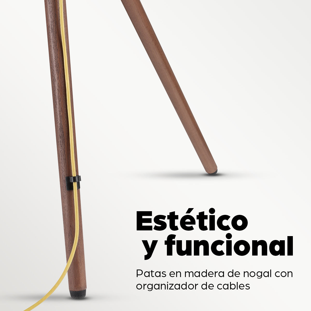 Soporte de piso para TV con trípode estilo madera 45" a 65"