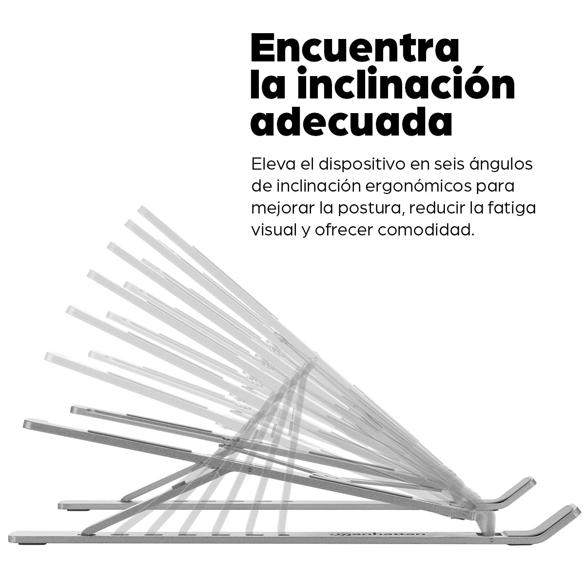 Soporte de aluminio para laptop o tablet con elevación ajustable, Premium