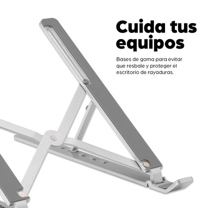 Soporte de aluminio para laptop o tablet con elevación ajustable, ECO