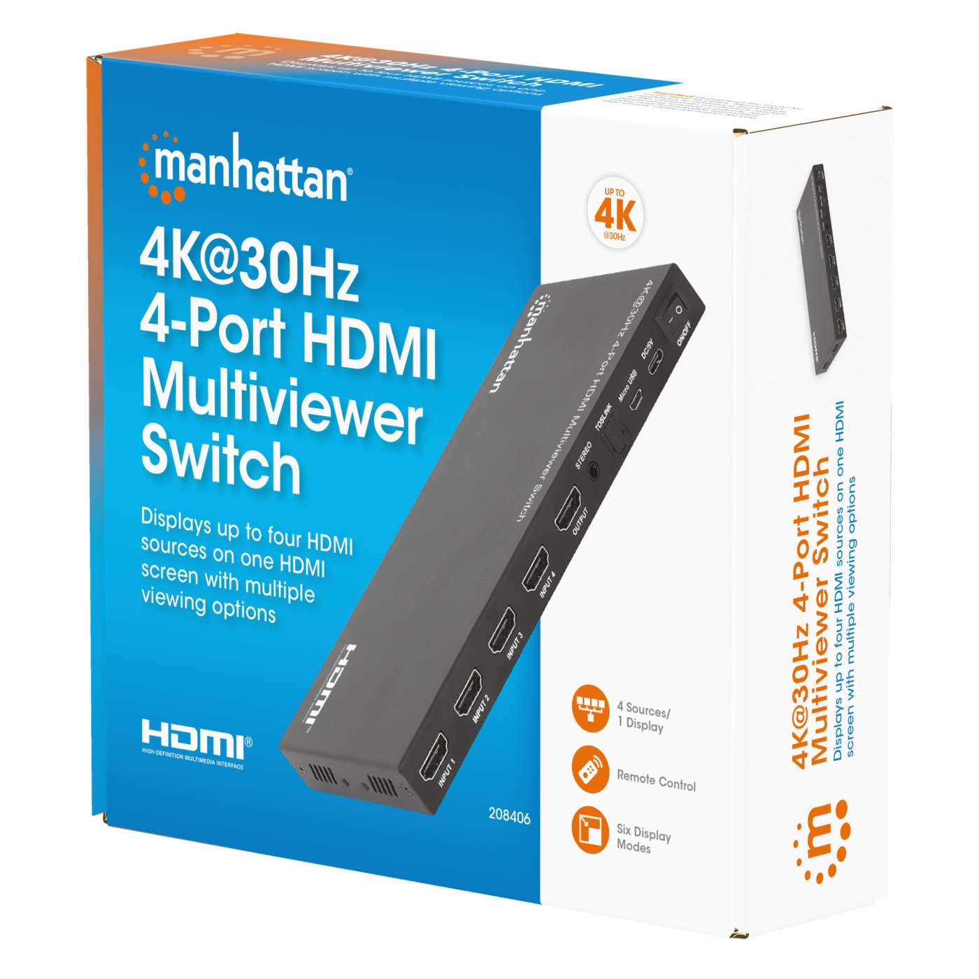 Switch Multiviewer HDMI de 4 puertos 4K Packaging Image 2