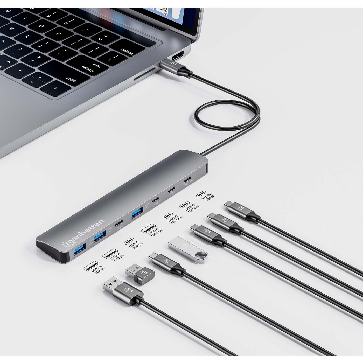 Hub de 7 puertos 10G/5G USB-C / USB-A 4+3 con Power Delivery Image 4