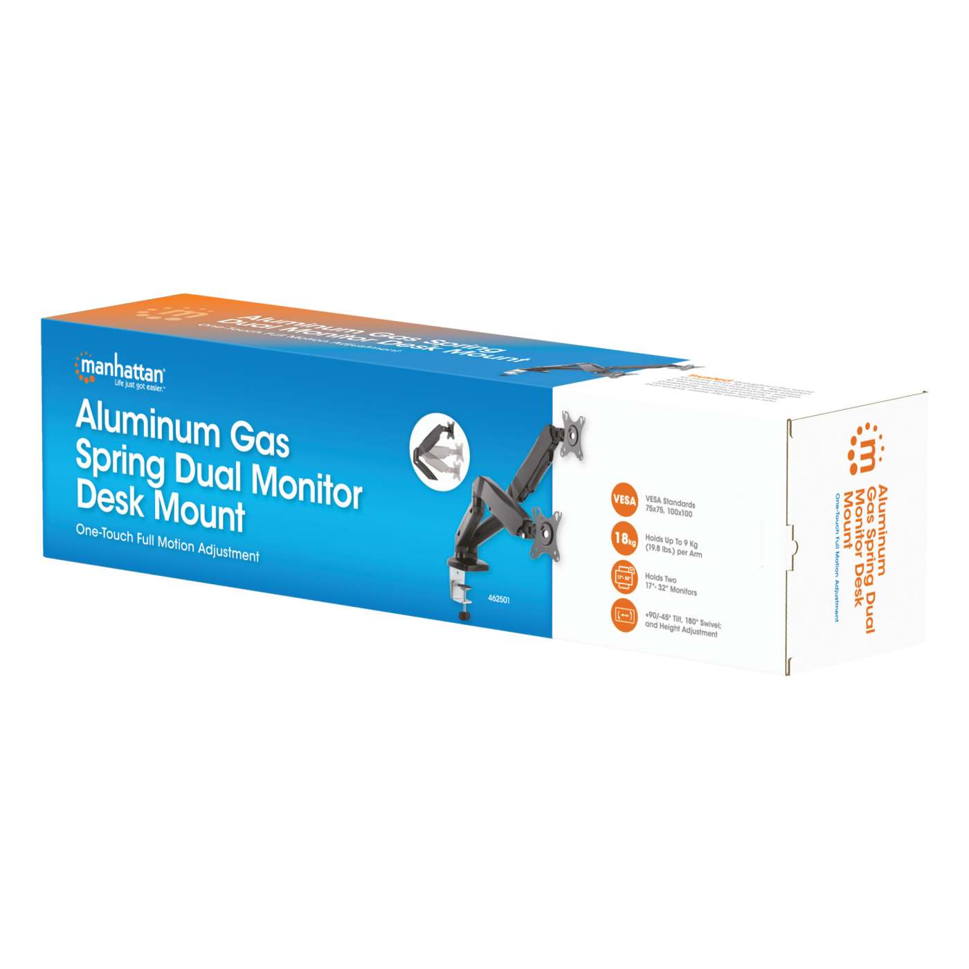 Soporte de aluminio con pistones de gas para dos monitores Packaging Image 2