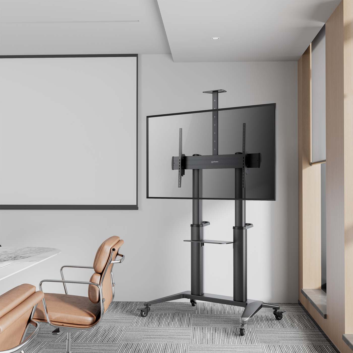 Soporte de aluminio para TV de ultra alta resistencia con ruedas Image 14