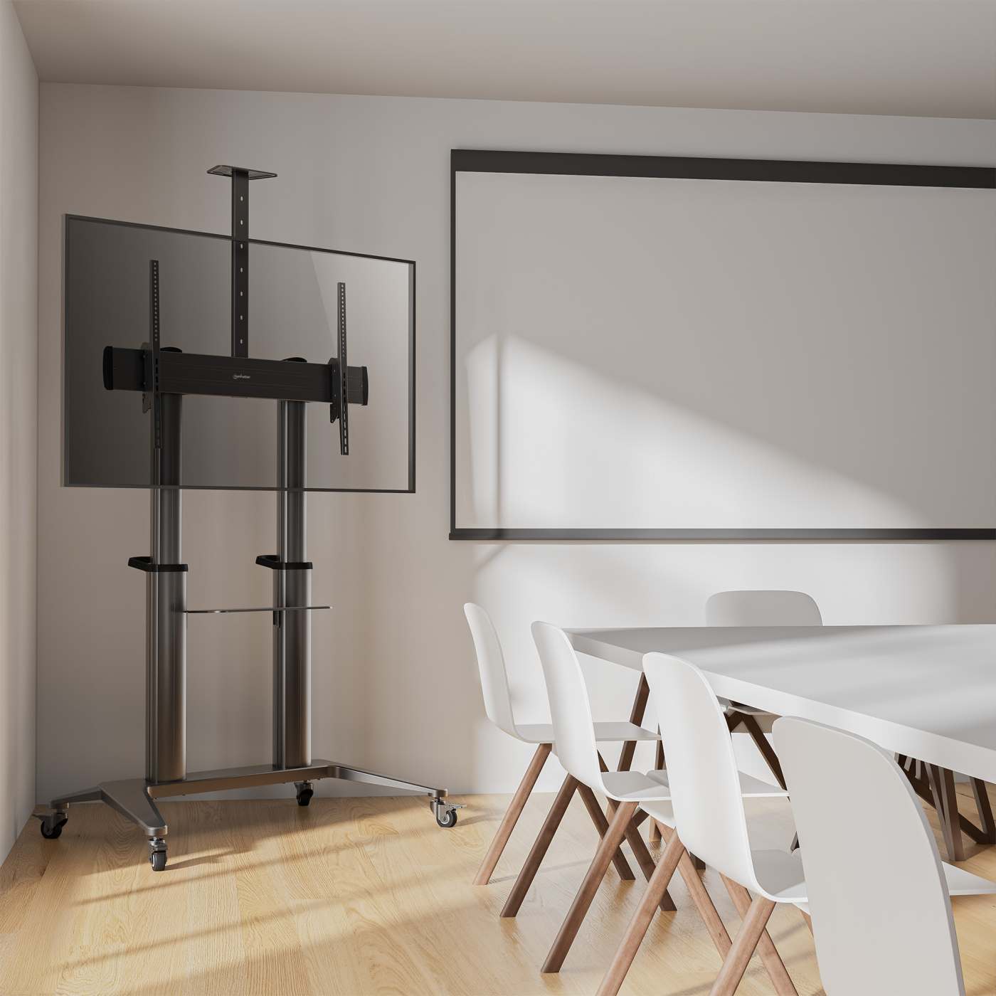 Soporte de aluminio para TV de ultra alta resistencia con ruedas Image 15