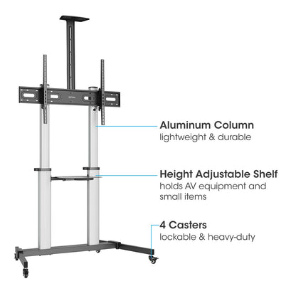 Soporte de aluminio ajustable en altura para TV multimedia, de 60» a 100 Image 9