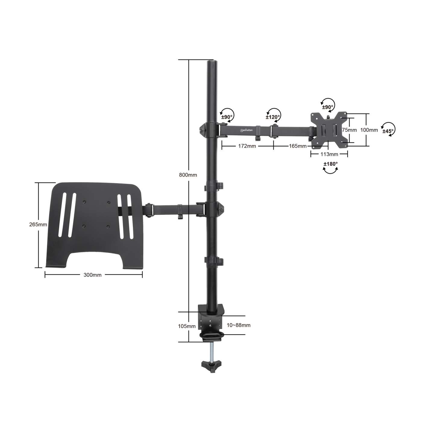 Soporte combinado de escritorio para laptop y monitor de 13" a 32" Image 12