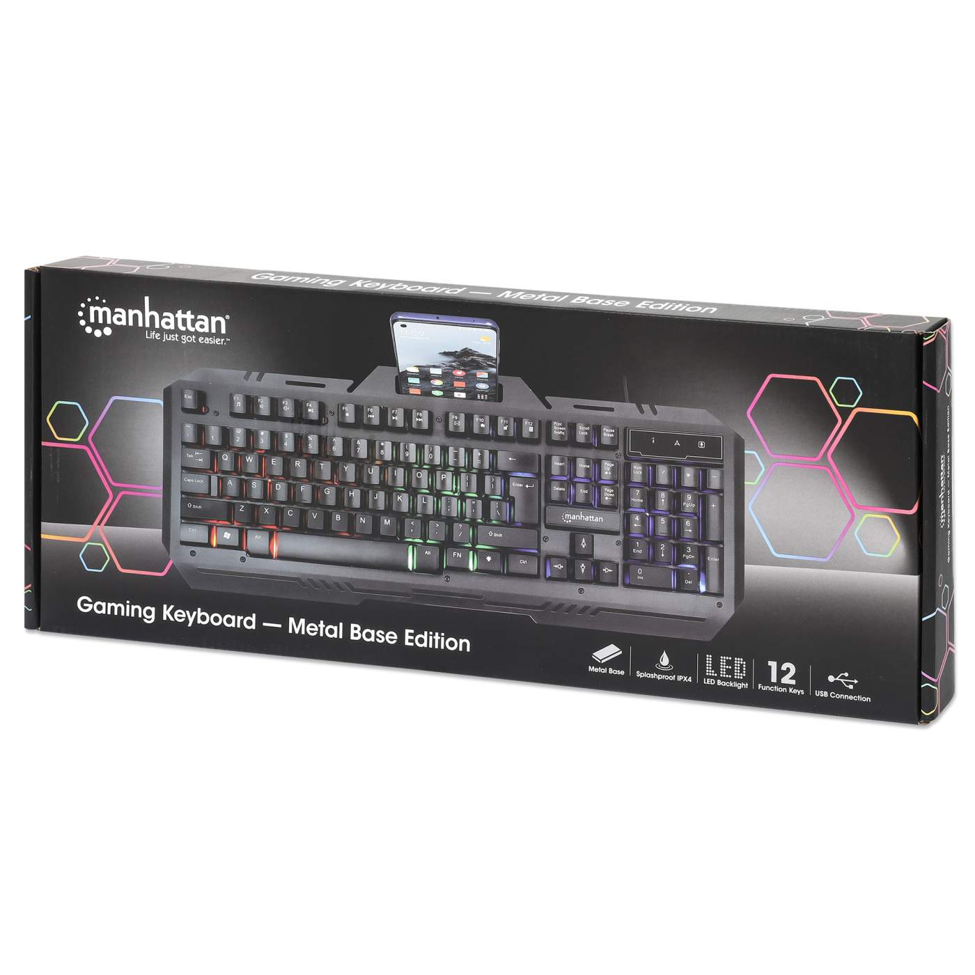 Teclado Gaming LED con pánel metálico para celular Packaging Image 2
