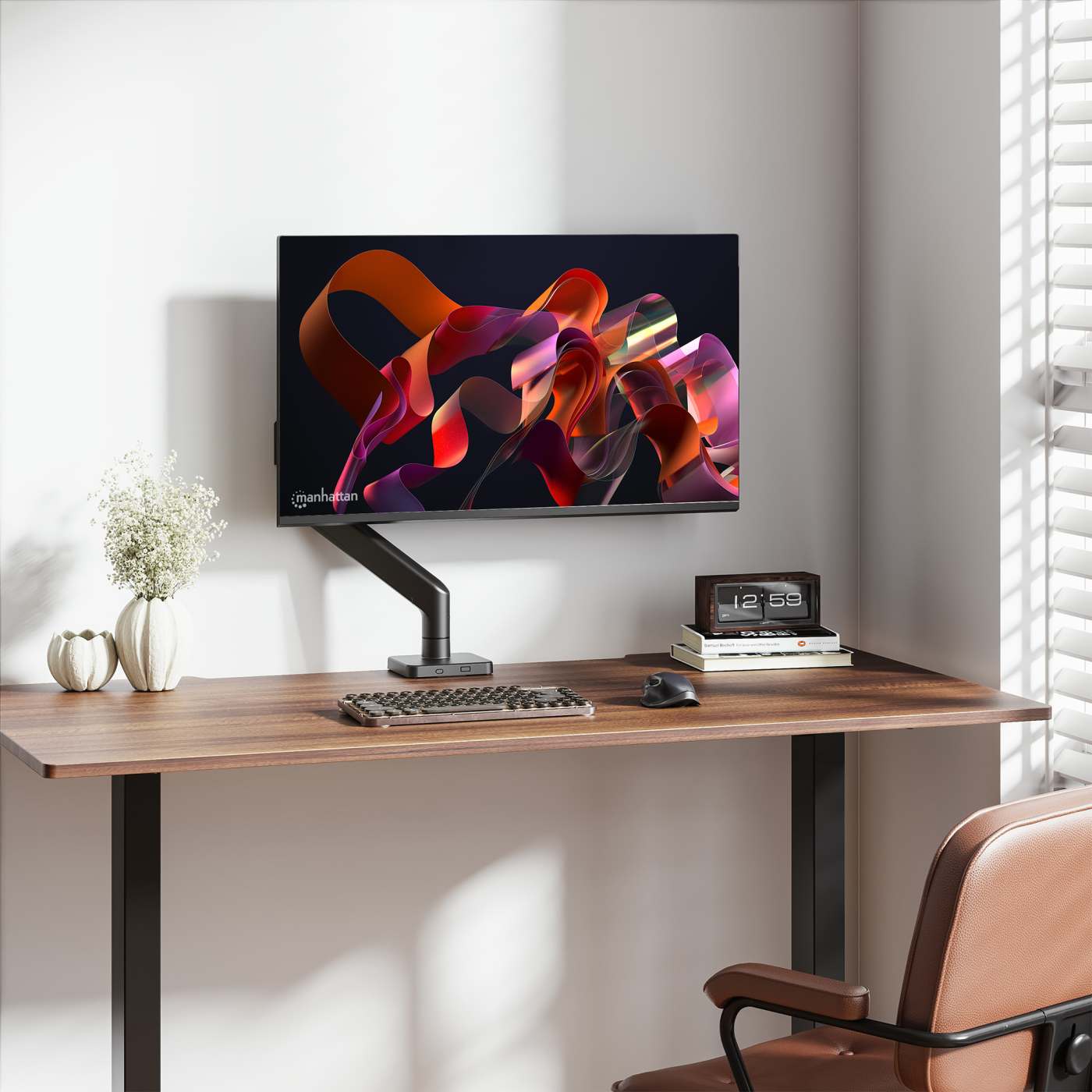 Soporte de aluminio con sistema de pistón para 1 monitor de 17" a 49" Image 6