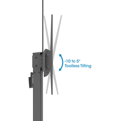 Carrito para TV multimedia de pantalla grande con ajuste de altura sin herramientas, para pantallas de 60" a 120" Image 11