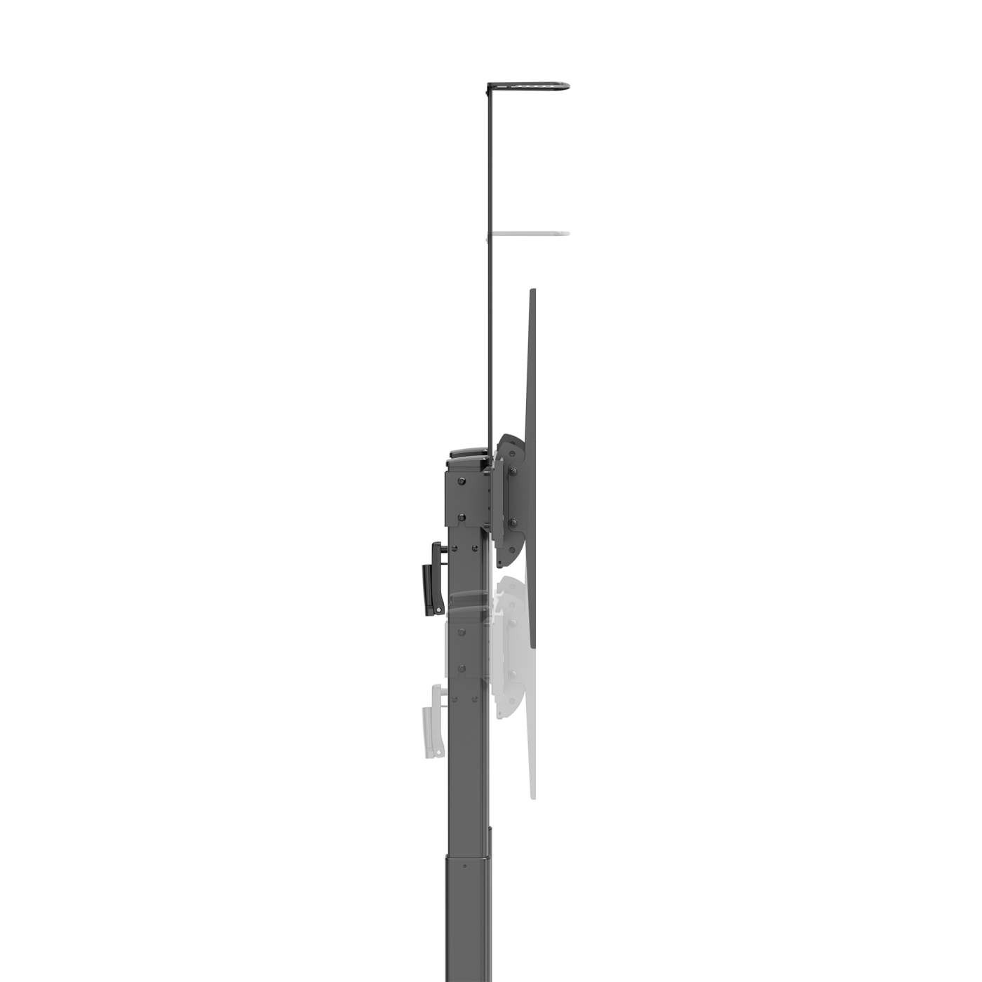 Carrito para TV multimedia de pantalla grande con ajuste de altura sin herramientas, para pantallas de 60" a 120" Image 12