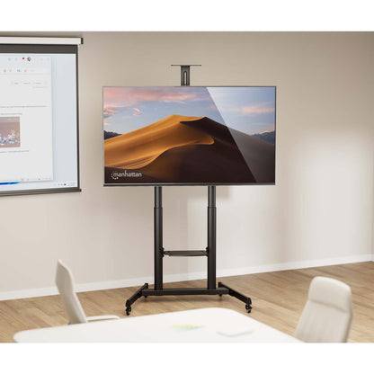 Carrito para TV multimedia de pantalla grande con ajuste de altura sin herramientas, para pantallas de 60" a 120" Image 2