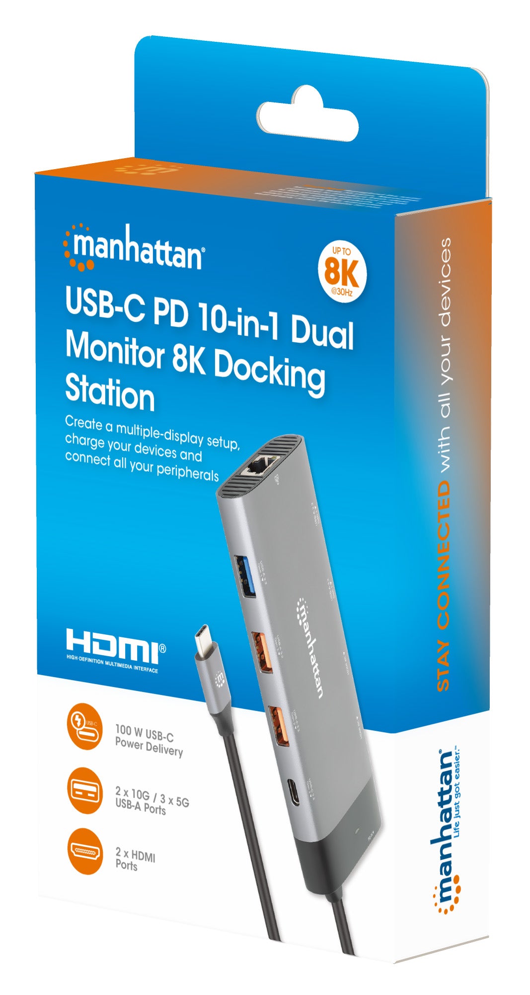 Docking Station USB-C para monitor dual 8K y carga PD Packaging Image 2