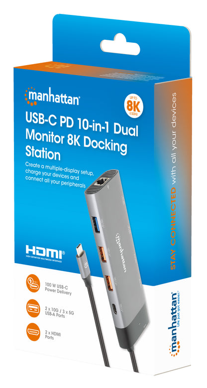Docking Station USB-C para monitor dual 8K y carga PD Packaging Image 2