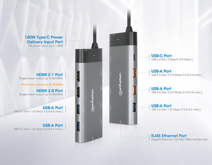 Docking Station USB-C para monitor dual 8K y carga PD Image 9