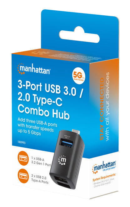 Hub USB-C con 3 puertos USB-A, 1 USB 3.0 y 2 USB 2.0 Packaging Image 2