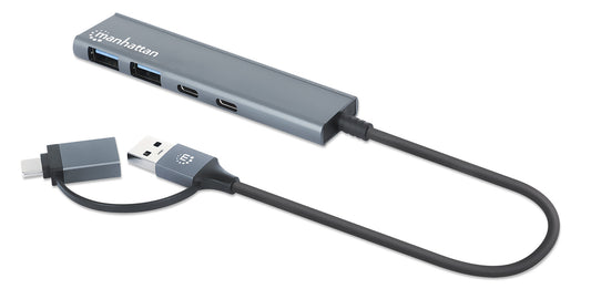 Hub de 4 puertos USB 3.2, 2 USB-A y 2 USB-C, conector adaptable de USB-A a USB-C Image 1
