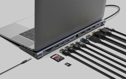 Estación de carga / Hub multipuerto USB-C PD 12 en 1 para tres pantallas 4K Image 3