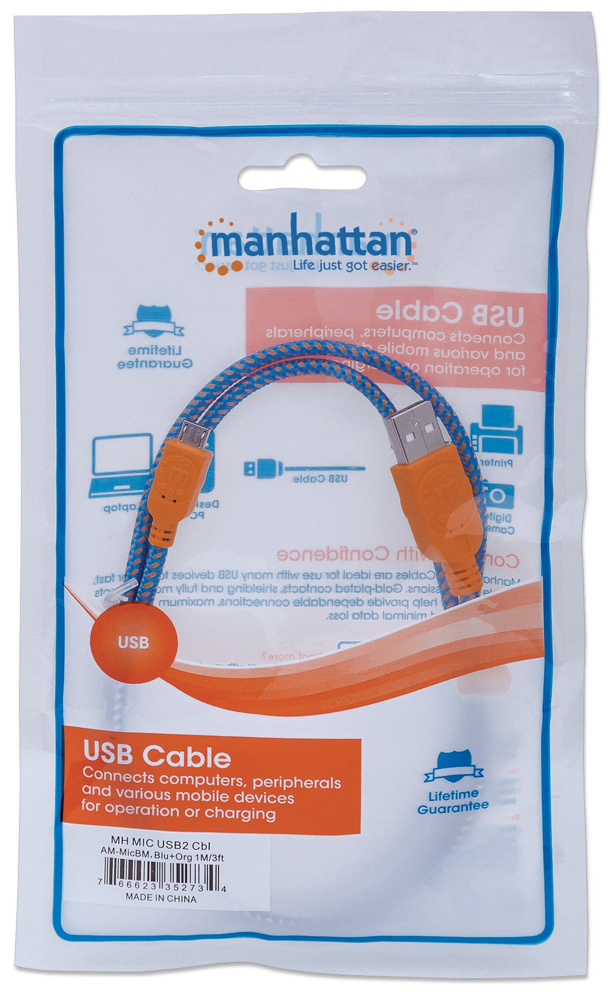 Cable Micro-B USB de Alta Velocidad con recubrimiento textil  Packaging Image 2