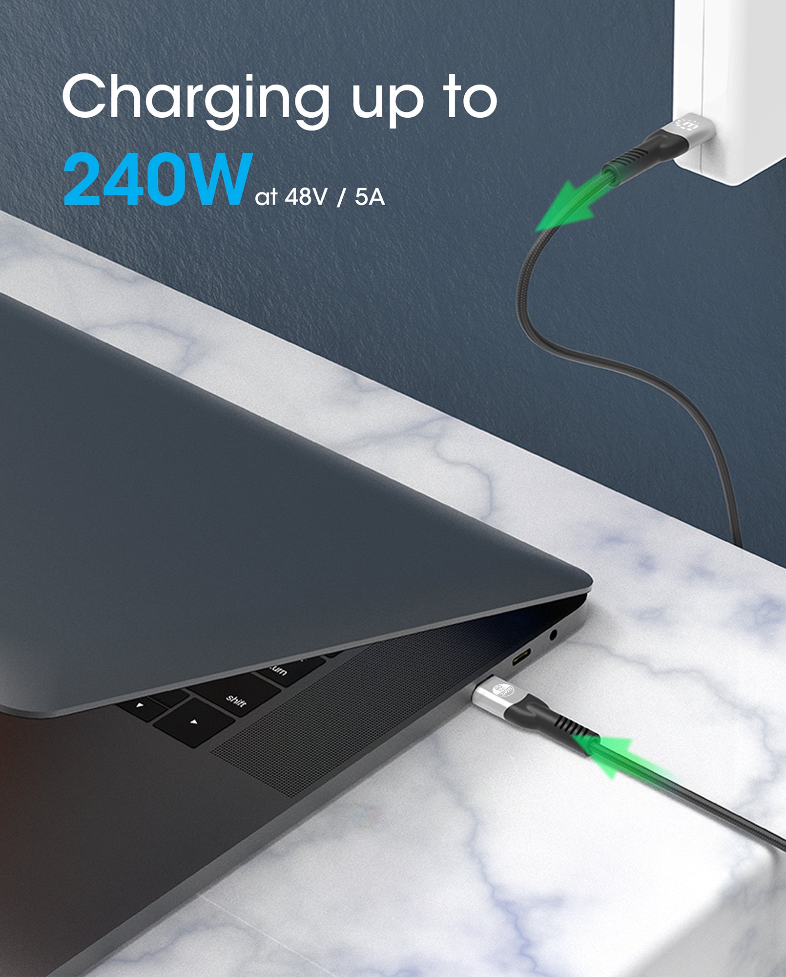 Cable USB4 de USB C a C, 40 Gbps, Video 8K y PD 3.1 para carga de 240 W Image 7